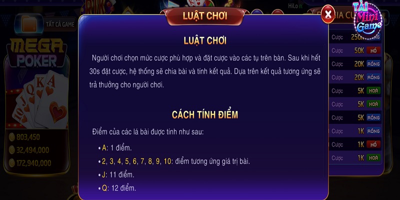 Luật chơi game Rồng hổ Rikvip cơ bản