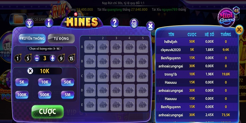 Đánh giá minigame Mines Rikvip